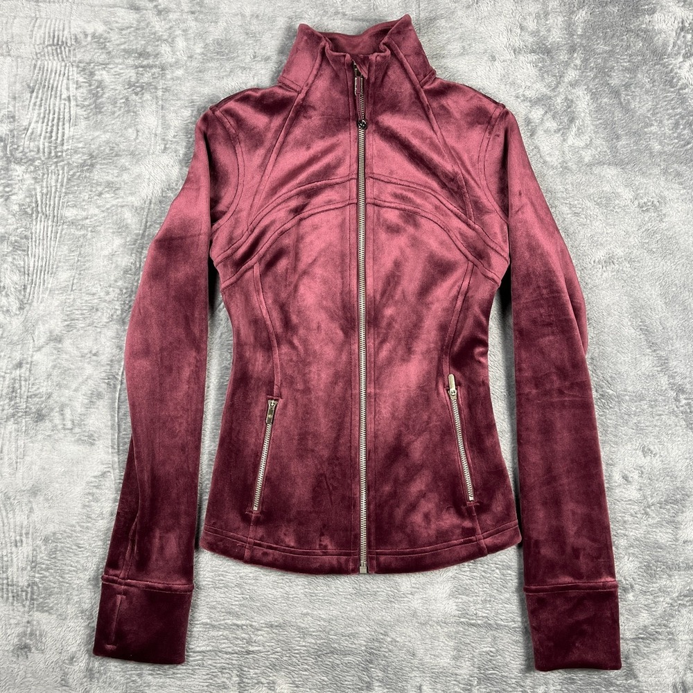 Lululemon Define Jacket Womens 2 Burgundy Velvet Full Zip Stretch Athleisure